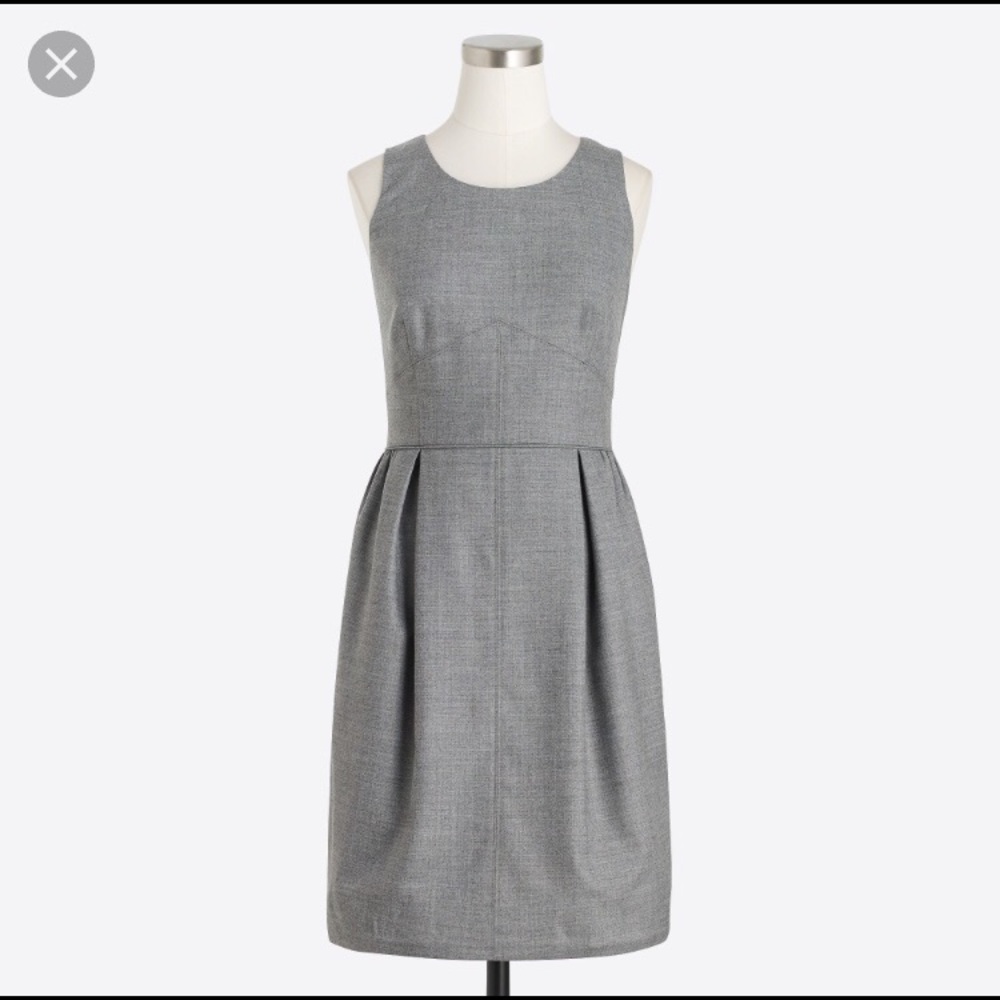 J.Crew Factory Pleated Shift Dress in Wool